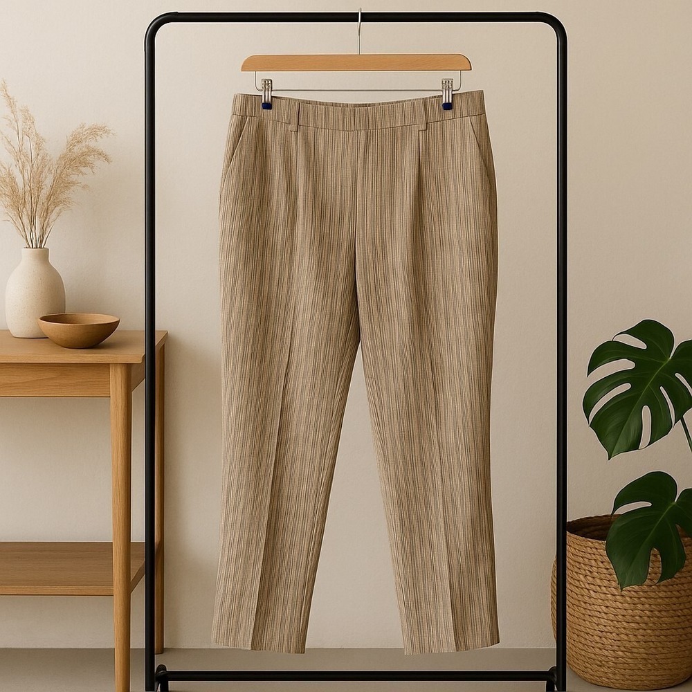Rafaella Women's Plus 18 Plaid Ankle Pants Pull-On Stretch Slim Fit Work